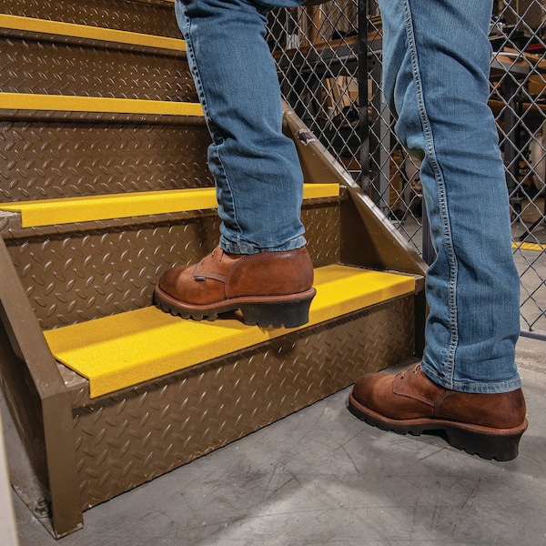 Pig TuffGrit Step Cover w Fine Grit 9in W x 30in L x 1in H Install w Adhesive or Mechanical Fasteners FLM3025-YB - main